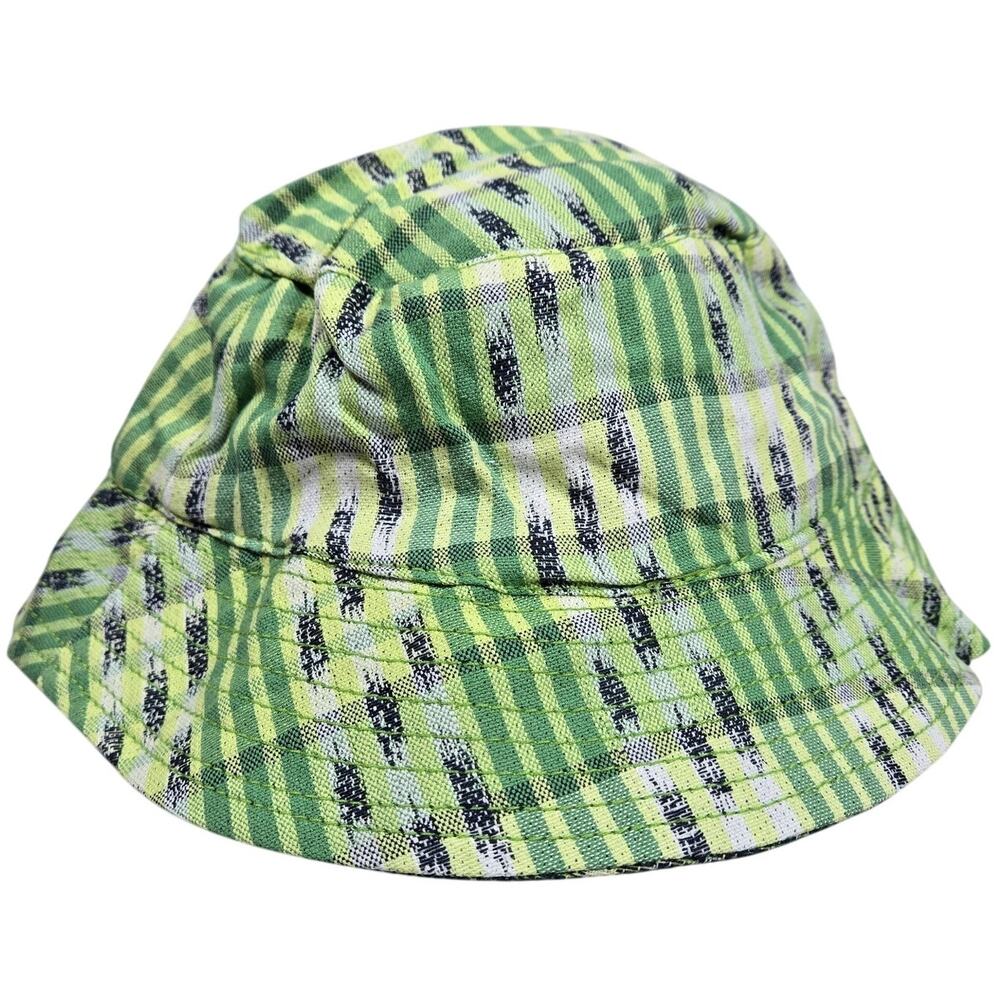 Aerie Bucket Hat Green Yellow Plaid Pattern One Size